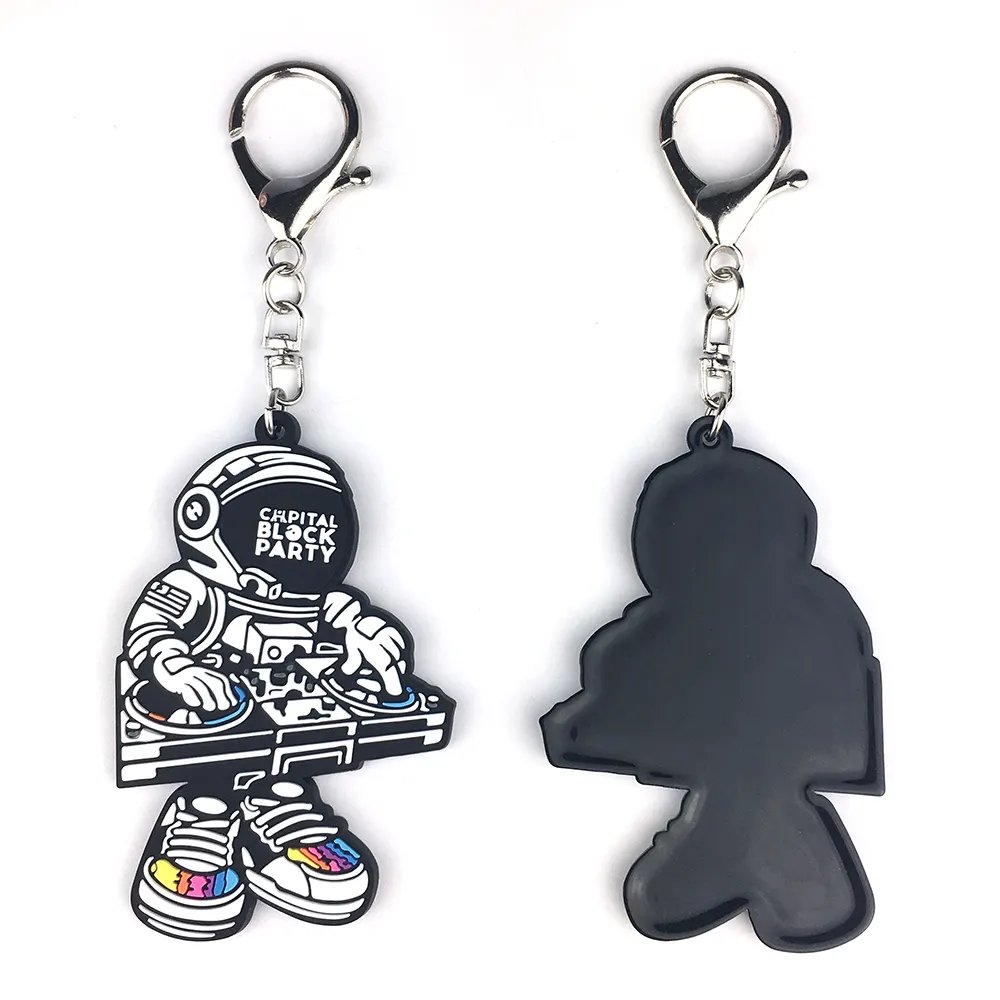 On Time Delivery Promotional Keychain Cartoon Silicone Keyring Wholesale Cheap Custom Logo PVC Rubber Key Chain Quick draw