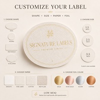 Étiquettes en papier texturé personnalisées avec logo en feuille d'or pour bougies et autocollants en papier texturé