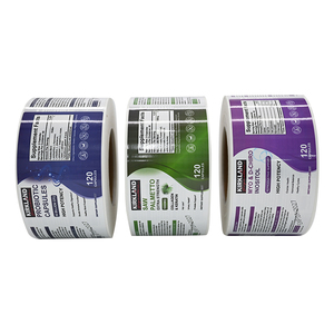 Autocollants personnalisés avec logo, étanches, en vinyle PVC, pour compléments nutritionnels, produits de santé, étiquettes imprimées pour emballages de bouteilles en plastique - Product Image 1