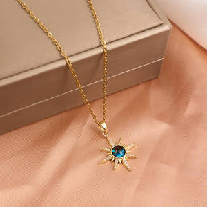 <span class=keywords><strong>Collana</strong></span> con Ciondolo <span class=keywords><strong>Cielo</strong></span> Stellato in Acciaio Inossidabile Placcato Oro 18K per Donna Vendita all'Ingrosso H-0016 - Product Image 5