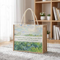 Sac fourre-tout carré en jute réutilisable vierge, couleurs assorties, pour promotion, mariage, fête et shopping