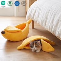 Nouvelle arrivée : Lit pour animaux de compagnie en forme de banane, niche pour chat pour se détendre et dormir, lit portable pour animaux de compagnie, lit pour animaux de compagnie personnalisé en forme de banane de dessin animé