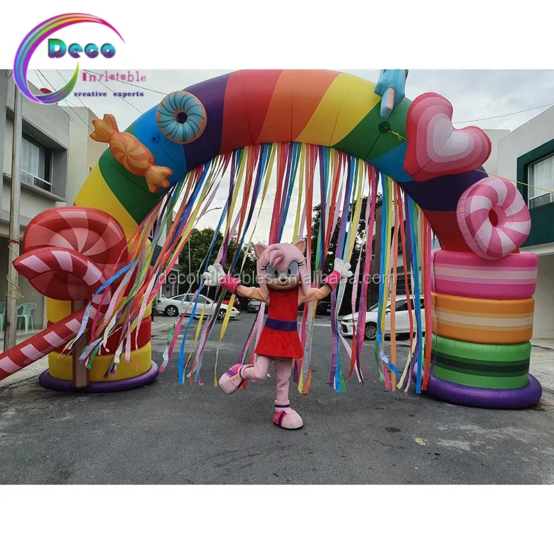 outdoor advertising Mickey theme rainbow balloon inflatable arch for event