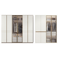 Armoire moderne mobile à 6 portes en acrylique stratifié, design pour chambre à coucher, appartement et hôtel