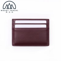 Dompet Kartu Kulit Mewah Tipis Pria Wanita Grosir MOQ Rendah, Logo Custom, Tempat Kartu Kredit, Tanpa Penutup, Tebal 30MM