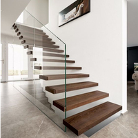Escalier flottant sans poteaux, entièrement dissimulé dans le mur, escalier cantilever intérieur