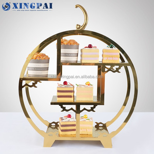 Xingpai phục vụ thiết bị rèn thép không gỉ sang trọng vàng đa tầng bánh là viết tắt của bánh cưới - Product Image 3