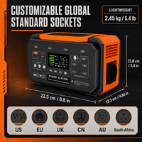 Station d'alimentation portable 300W à onde sinusoïdale pure, batterie lithium-ion, panneau solaire 100W, pompe à air, affichage LED, Type-C, usage domestique