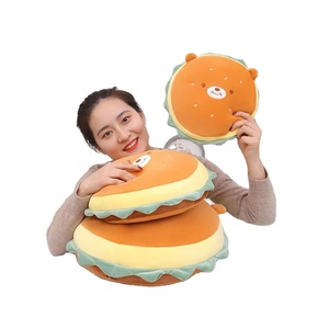 Peluche Hamburger de Dessin Animé, Jouet en Peluche Alimentaire, Coussin en Forme de Nourriture, Cadeaux d'Anniversaire pour Enfants - Product Image 1