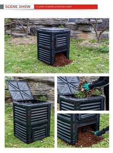 Respectueux de l'environnement, stockage de jardin, bac à compost, feuilles de café moulues, déchets de cuisine, <span class=keywords><strong>plastique</strong></span>, carré <span class=keywords><strong>300L</strong></span> - Product Image 4