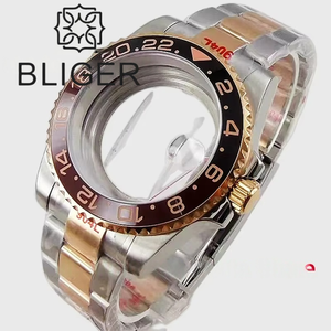 Bliger 40mm thép không gỉ rootbeer trường hợp đồng hồ <span class=keywords><strong>bezel</strong></span> Jubilee dây đeo Sapphire kính gốm <span class=keywords><strong>bezel</strong></span> nh34 nh35a nh36 bộ phận đồng hồ - Product Image 1