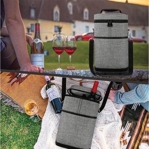 Custom Logo Bottle Carrying Case Wine Travel Bag Insulated Leakproof Wine Cooler Bag - Product Image 6