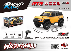 Super Hobby Bronco 1:10 Scale 4WD Off-Road Model HB R1001 RC Rock Crawler Truck 4X4 avec éclairage LED avancé et ESC RTR - Product Image 4