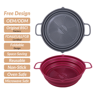 Molde para Hornear Plegable, Antiadherente, Fácil de Limpiar, Molde Plegable, Tapete de Silicona para Hornear, Revestimientos para Freidora de Aire, Molde de Silicona Plegable - Product Image 1