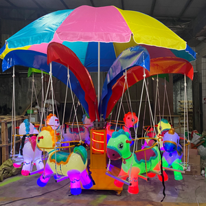 Columpio giratorio infantil con forma de <span class=keywords><strong>sombrilla</strong></span>, <span class=keywords><strong>silla</strong></span> voladora móvil con diseño de delfín para parques de atracciones, granjas y zonas de juego - Product Image 5