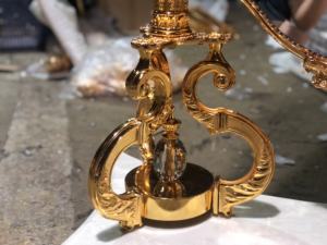 Asesome, muebles <span class=keywords><strong>de</strong></span> dormitorio <span class=keywords><strong>de</strong></span> latón plateado/dorado <span class=keywords><strong>de</strong></span> estilo francés, estante <span class=keywords><strong>de</strong></span> madera <span class=keywords><strong>de</strong></span> lujo real europeo para gimnasio en casa - Product Image 5