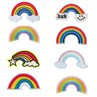 Patch brodé de paillettes arc-en-ciel, patchs brodés à repasser pour chemises, adaptés aux vêtements d'extérieur, aux sacs à bandoulière et aux chapeaux