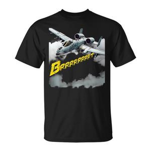 Camiseta con gráfico de avión A-10 Warthog Jet, color negro, talla grande para hombre - Product Image 1