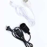 Factory Direct Sale Long Life High Quality E27 Plastic Lamp Base With Switch Plug With Switch Wire 1.8M Power Cable Code