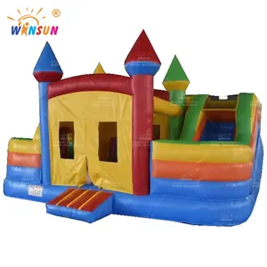 Desain baru komersial bouncing house balon air peluncur 6*6 Kastil lompat bouncer dengan kolam renang Kombo untuk anak-anak