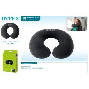 Intex Inflatable Travel Pillow 36x30x10 Cm Flocked Material Neck Support For Airplane Use - Product Image 1
