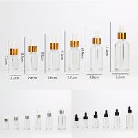 Flacon Compte-Gouttes en Verre Transparent 5ml 10ml 15ml 30ml 50ml 100ml pour Sérum, Huile Capillaire et Huile Essentielle