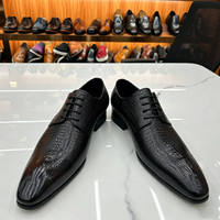 015-319A Chaussures en cuir véritable faites à la main pour hommes, chaussures habillées à lacets, chaussures de ville classiques, chaussures de travail formelles, chaussures derby pour hommes