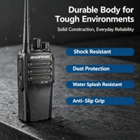 Talkie-walkie UHF robuste BF-1909, radio bidirectionnelle rechargeable haute capacité avec clip ceinture pour les situations d'urgence en extérieur