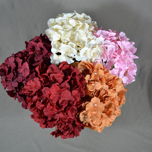 O-X863 оптовая цена, шелковые гортензии, большие цветочные наполнители, большая Гортензия, искусственные цветы, 5 вилок, свадебные гортензии, цветы - Product Image 2
