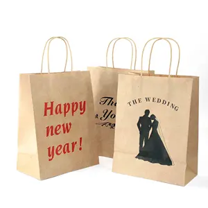 Low Moq Luxury Custom Wedding Wishes Favors China Factory Wedding Paper Bag For Gift