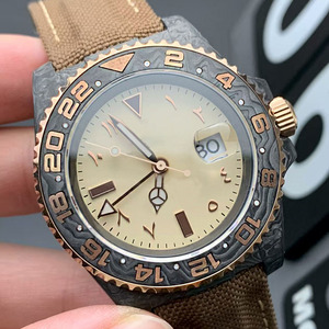 <span class=keywords><strong>Montre</strong></span> mécanique automatique pour homme, haute qualité, boîtier en fibre de carbone vintage, cadran lumineux, bracelet en nylon 20 mm, luxe, hip hop, verre saphir - Product Image 1
