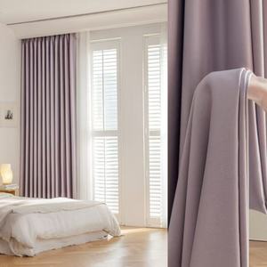 Venta al por mayor de lujo de poliéster púrpura cortinas opacas tela para sala de estar Hotel dormitorio Decoración - Product Image 6