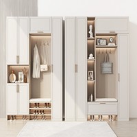 Meuble de rangement haut de gamme sur mesure pour entrée, avec armoire murale intégrée, banc de rangement et organisateur de chaussures, pour hall d'entrée de maison de luxe