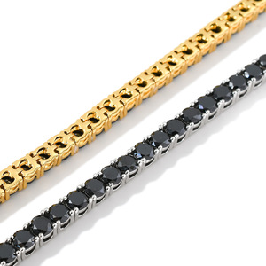 Collana Tennis BES 4mm <span class=keywords><strong>Nera</strong></span> con Zirconi Cubici 5A Iced Out, Gioielli Hip Hop in Ottone per Donna e Uomo - Product Image 6