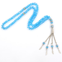 Chapelet chaînes 6mm, 99 pièces, collier musulman en cristal coloré, vente en gros, économique