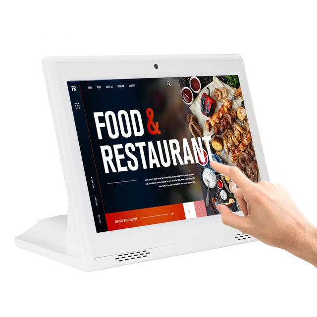 RK3566 RK3568 L Shape Desktop Tablet Signage Android Wifi Touch Tablet 10.1 Inch With Stand for Education Restaurant Pos Menu