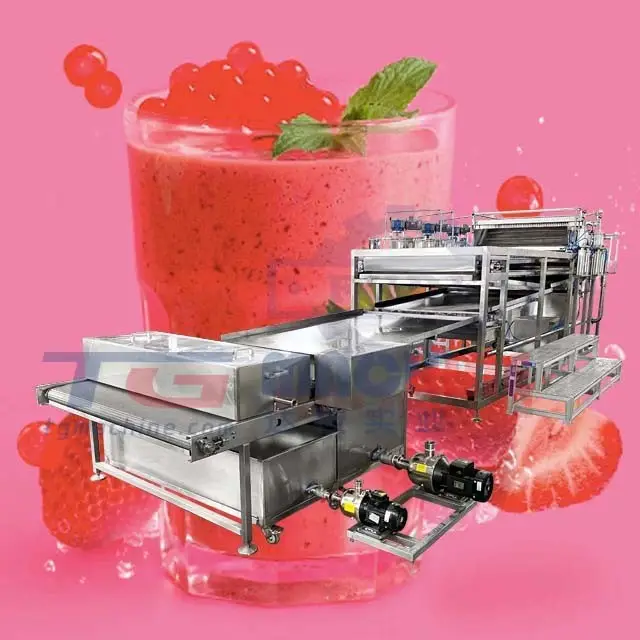 उच्च उत्पादन आइस क्रीम टैपिओका मोती उत्पादन लाइन फलों का रस गेंद जमा लाइन popping boba बनाने की मशीन