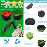 COLLABOR Oxford bol étanche pour chien pliable étanche bol pour animaux de compagnie extérieur Portable étanche chien chat bols
