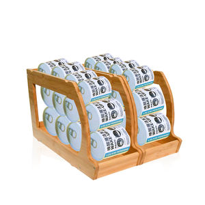 Étagère de rangement en bambou naturel à Offres Spéciales unique empilable pour économiser de l'espace dans la cuisine - Product Image 1