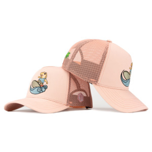 Gorra de Camionero Rosa con Bordado Plano de 5 Paneles en Tela de Algodón Personalizada TCAP China - Product Image 1