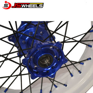 Juego de ruedas Supermoto de aleación de aluminio de 17 pulgadas, juego de ruedas de motocicleta <span class=keywords><strong>Supermotard</strong></span> blanco para <span class=keywords><strong>YAMAHA</strong></span> YZ/<span class=keywords><strong>YZF</strong></span> 125 250 - Product Image 4