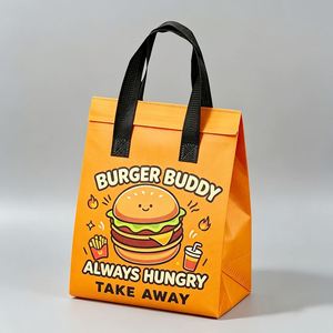 Sac de livraison alimentaire isotherme personnalisé en PP non tissé, imperméable et laminé, pour la livraison rapide de repas à emporter et l'emballage de déjeuners. - Product Image 2