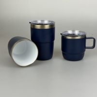Taza de Café Personalizada de Acero Inoxidable de 4oz 6oz 8oz con Revestimiento Cerámico, Asa y Termo para Bebidas Frías, Regalo Empresarial, Tazas para Sublimación