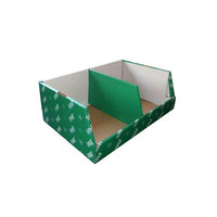 Boîte de présentation de comptoir en carton ondulé pliable et détachable POQ, présentoir moderne et écologique avec montage facile