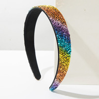 Serre-tête pour femme en tissu doux et brillant avec strass colorés, idéal pour les soirées dansantes