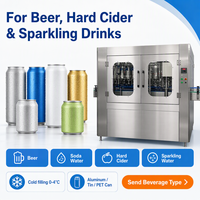 Machine automatique isobare de remplissage et de scellage de canettes en aluminium pour bière, soda et boissons gazeuses