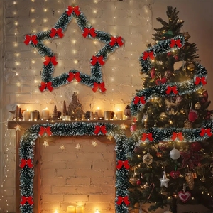 Guirlande de Noël de 2 m pour la maison, la fête, le mur, les décorations d'arbre de Noël avec nœud et lumières LED - Product Image 4