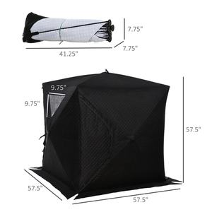 Lumina Engineered <b>for</b> the Elements Portable Folding Black Ice Fishing Tent-Waterproof & Eco-Friendly - Product Image 3