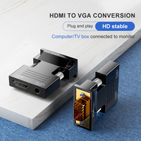 Convertidor de adaptador HDMI a VGA hembra a VGA macho, Cable de Audio, convertidor de vídeo 1080P para PC, portátil, TV, proyector