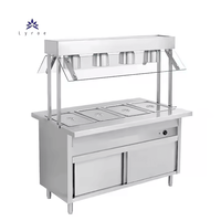 LYROE Commercial Hotel Food Catering Service Electrique Acier Inoxydable Steamtable Chauffage Bain Marie Pan Slot Buffet Counter